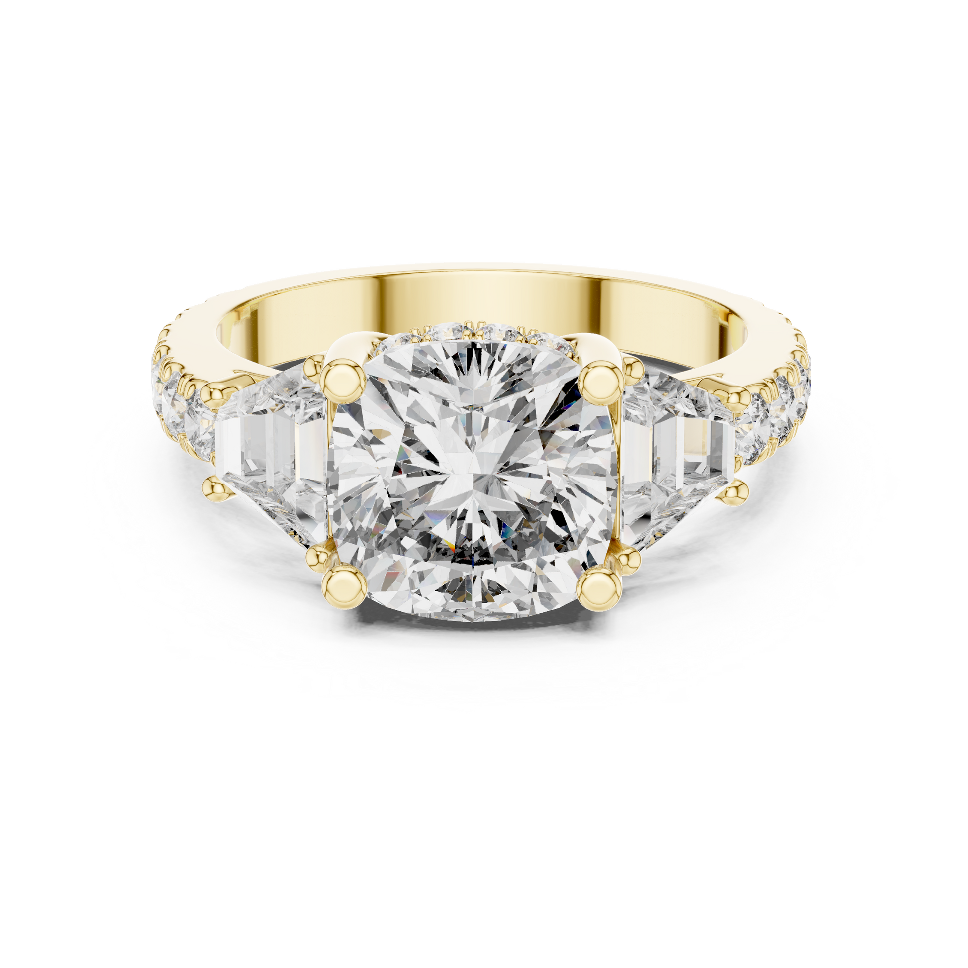 Mixed Shape Lab Grown Diamond Side Stone Ring