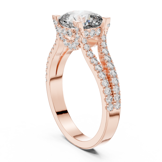 Round Halo Lab Grown Diamond Ring