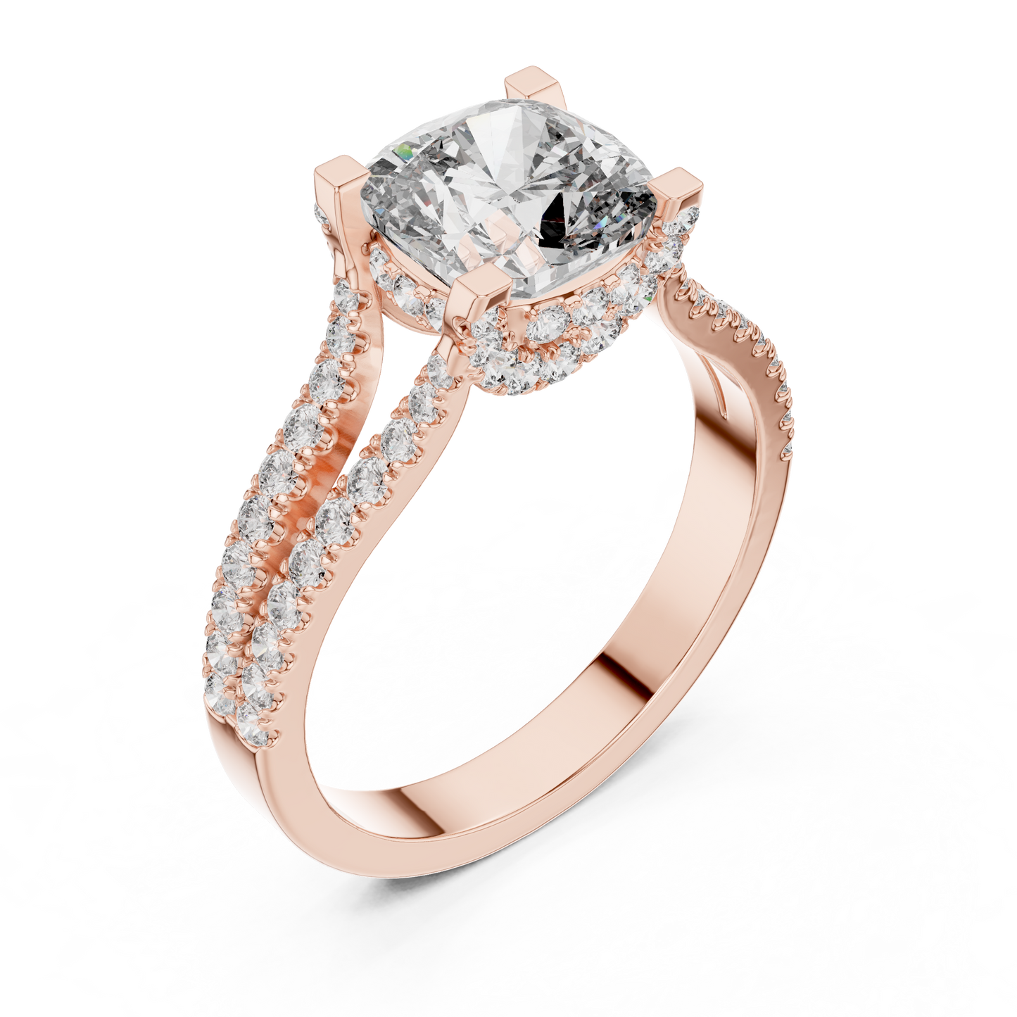 Round Halo Lab Grown Diamond Ring