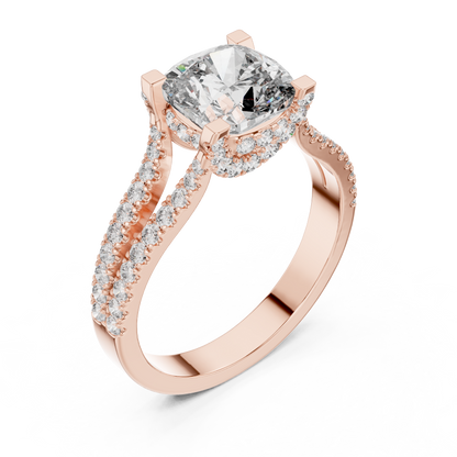 Round Halo Lab Grown Diamond Ring