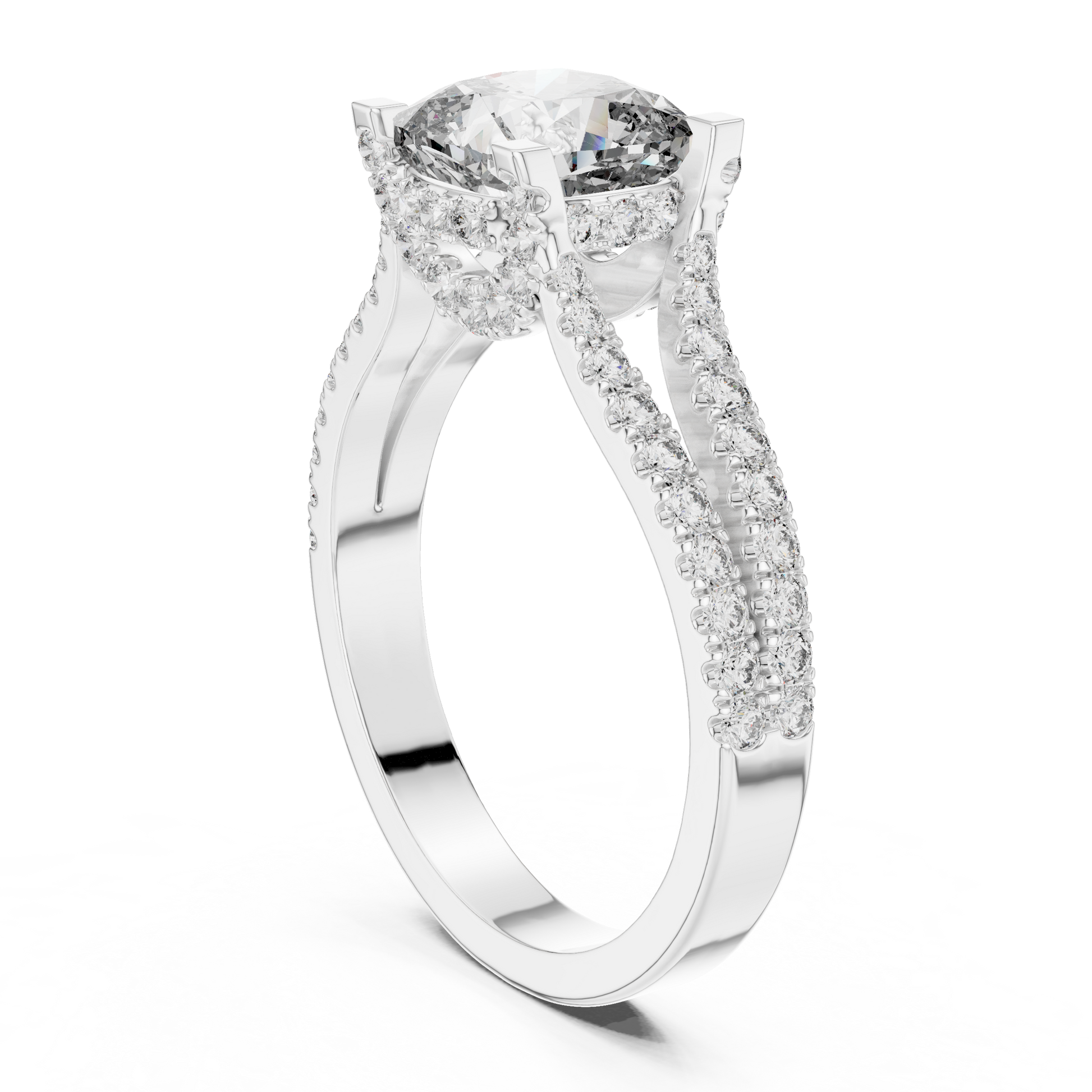 Round Halo Lab Grown Diamond Ring