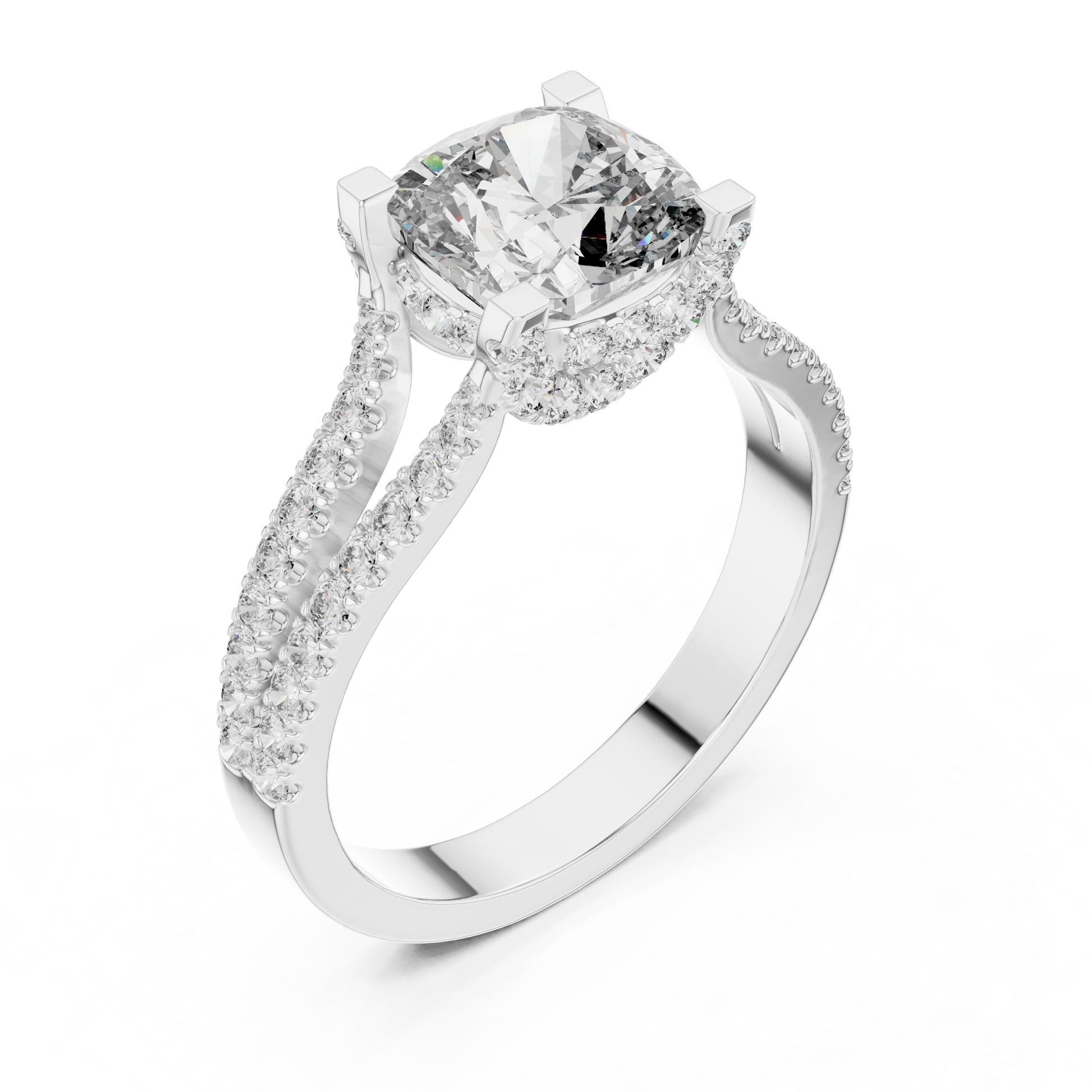 Round Halo Lab Grown Diamond Ring