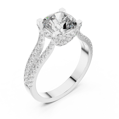 Round Halo Lab Grown Diamond Ring