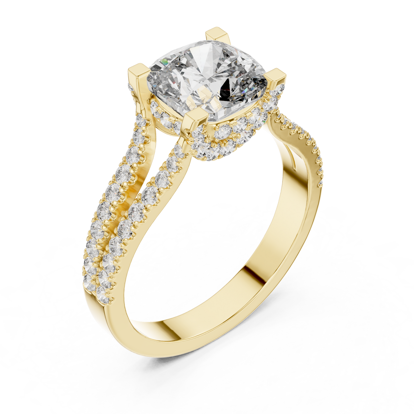 Round Halo Lab Grown Diamond Ring
