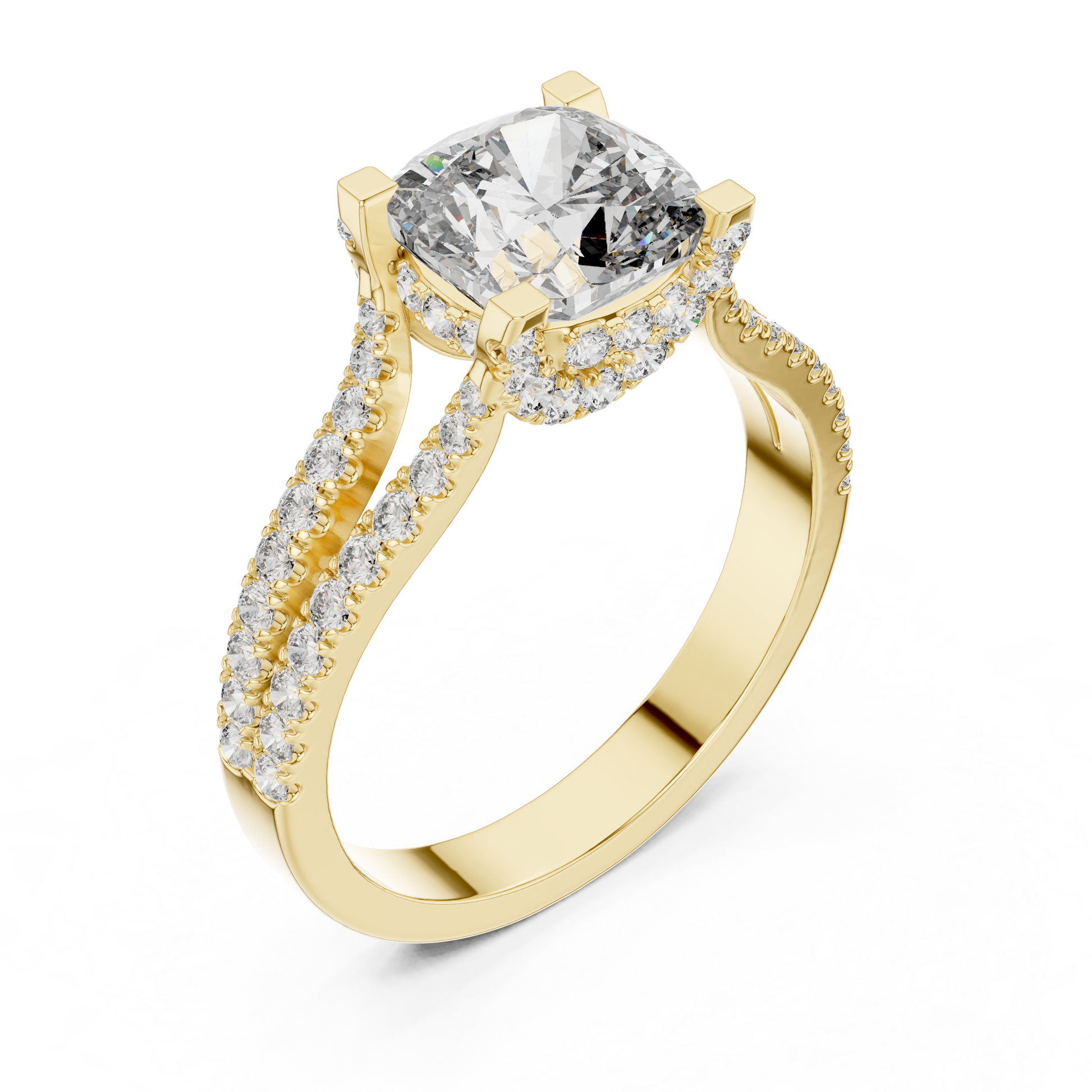 Round Halo Lab Grown Diamond Ring