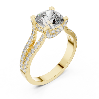 Round Halo Lab Grown Diamond Ring