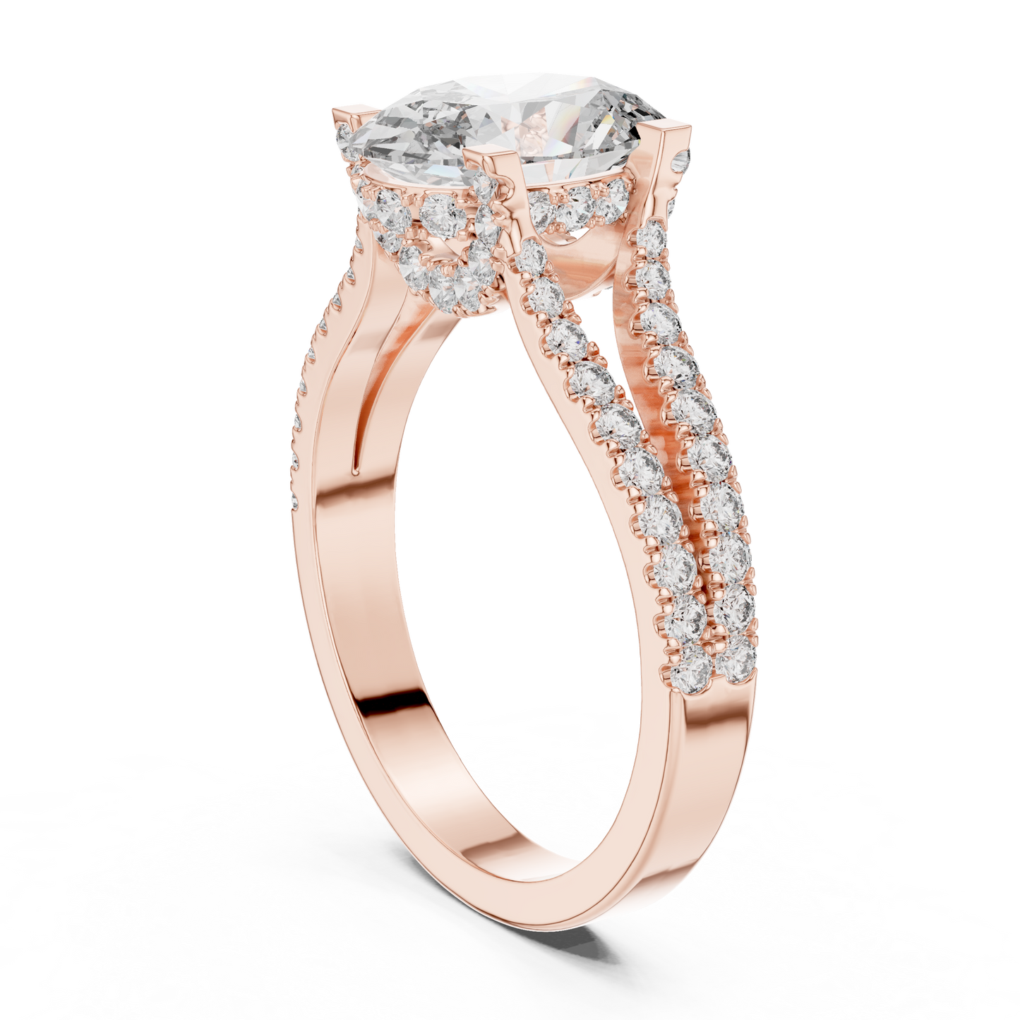 Round Halo Lab Grown Diamond Ring