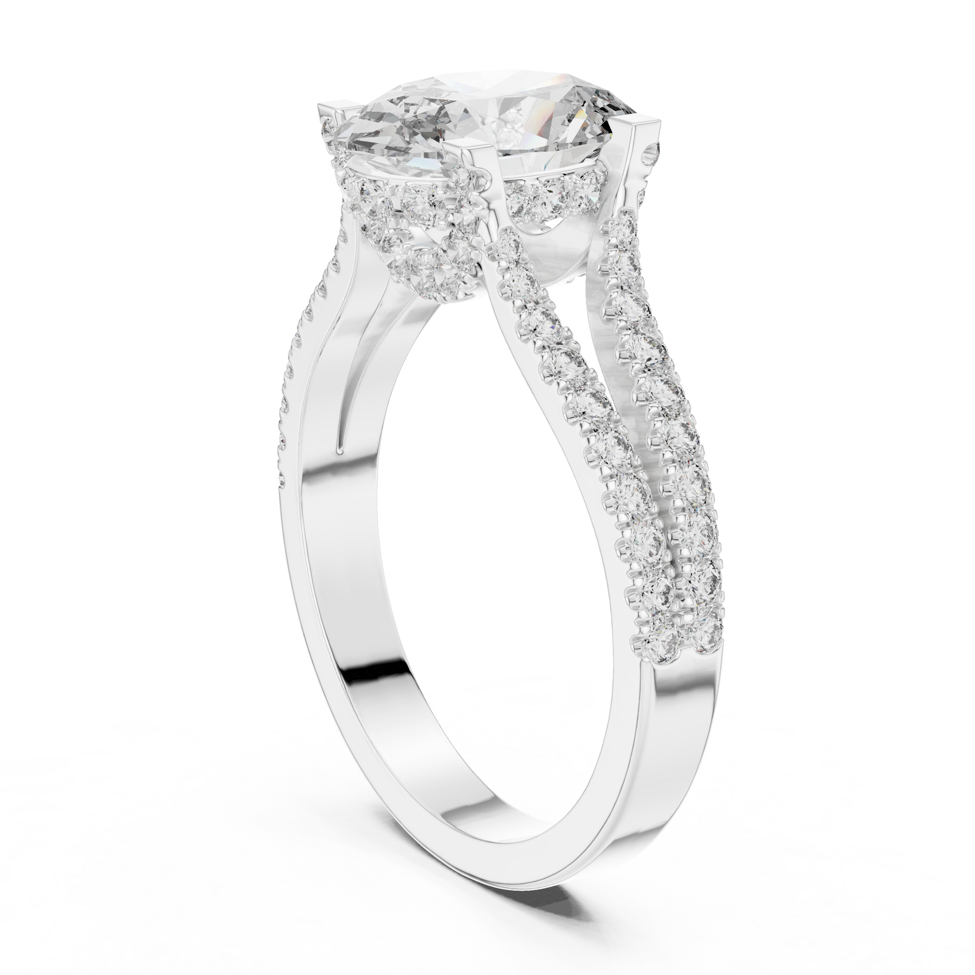 Round Halo Lab Grown Diamond Ring