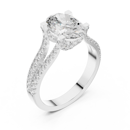 Round Halo Lab Grown Diamond Ring