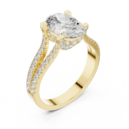 Round Halo Lab Grown Diamond Ring