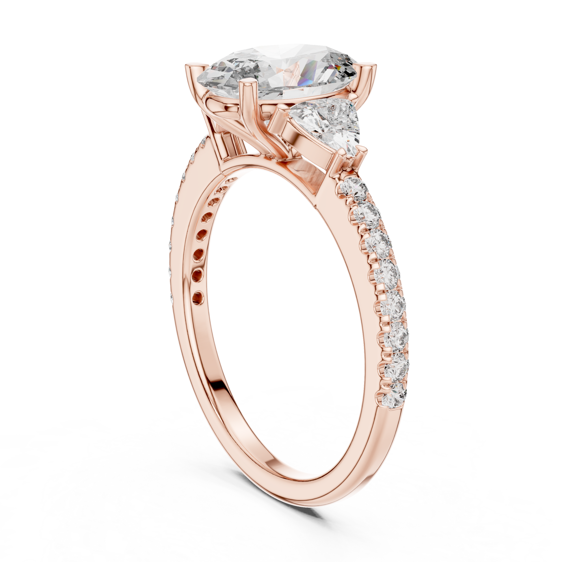 Mixed Shape Lab Grown Diamond Side Stone Ring