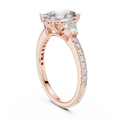 Mixed Shape Lab Grown Diamond Side Stone Ring