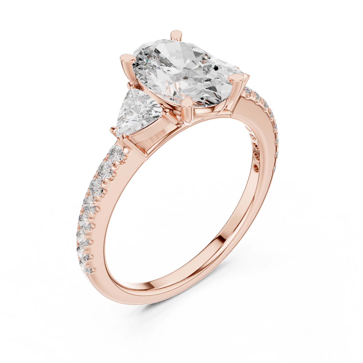 Mixed Shape Lab Grown Diamond Side Stone Ring