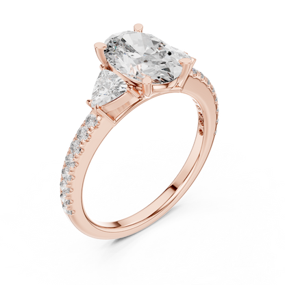 Mixed Shape Lab Grown Diamond Side Stone Ring