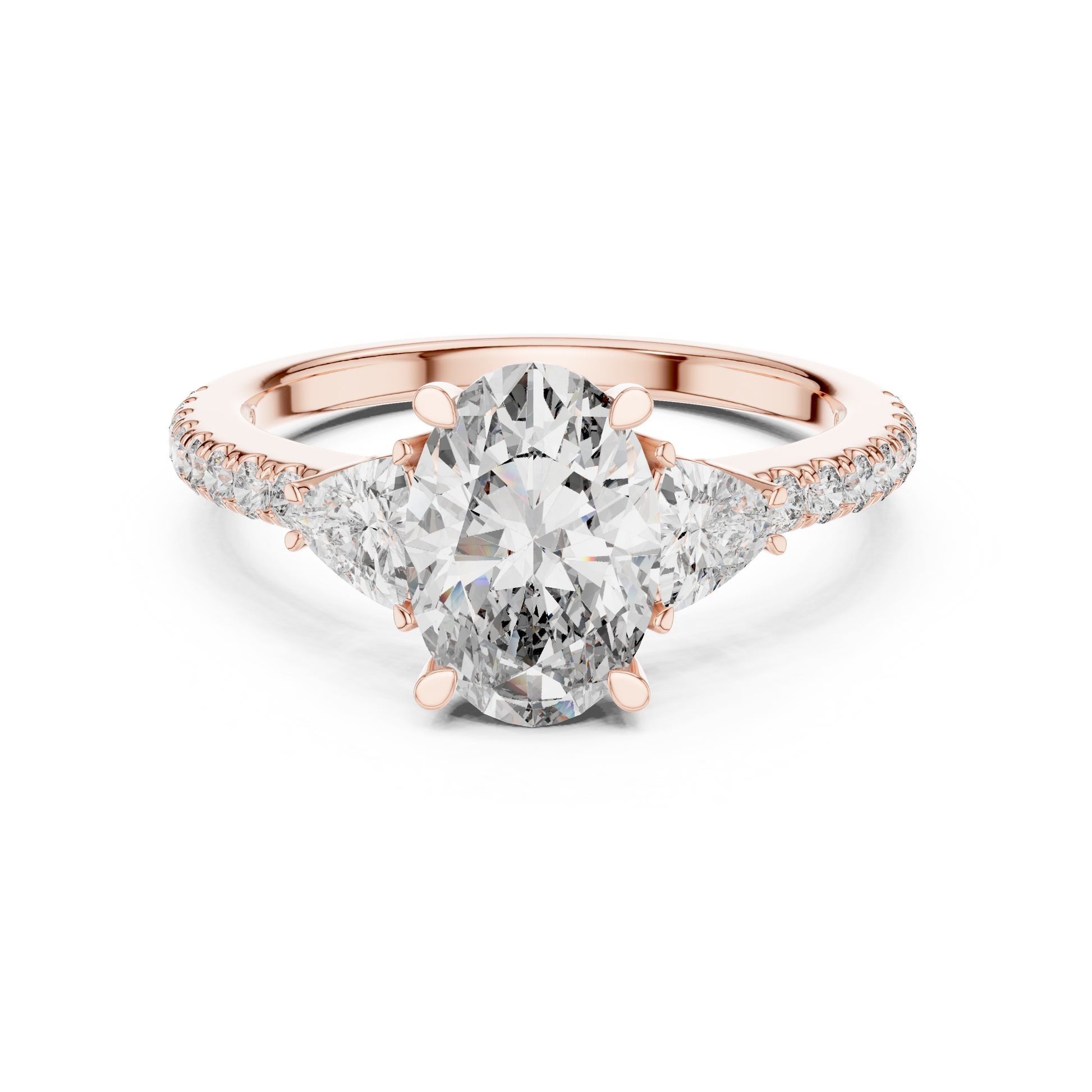 Mixed Shape Lab Grown Diamond Side Stone Ring