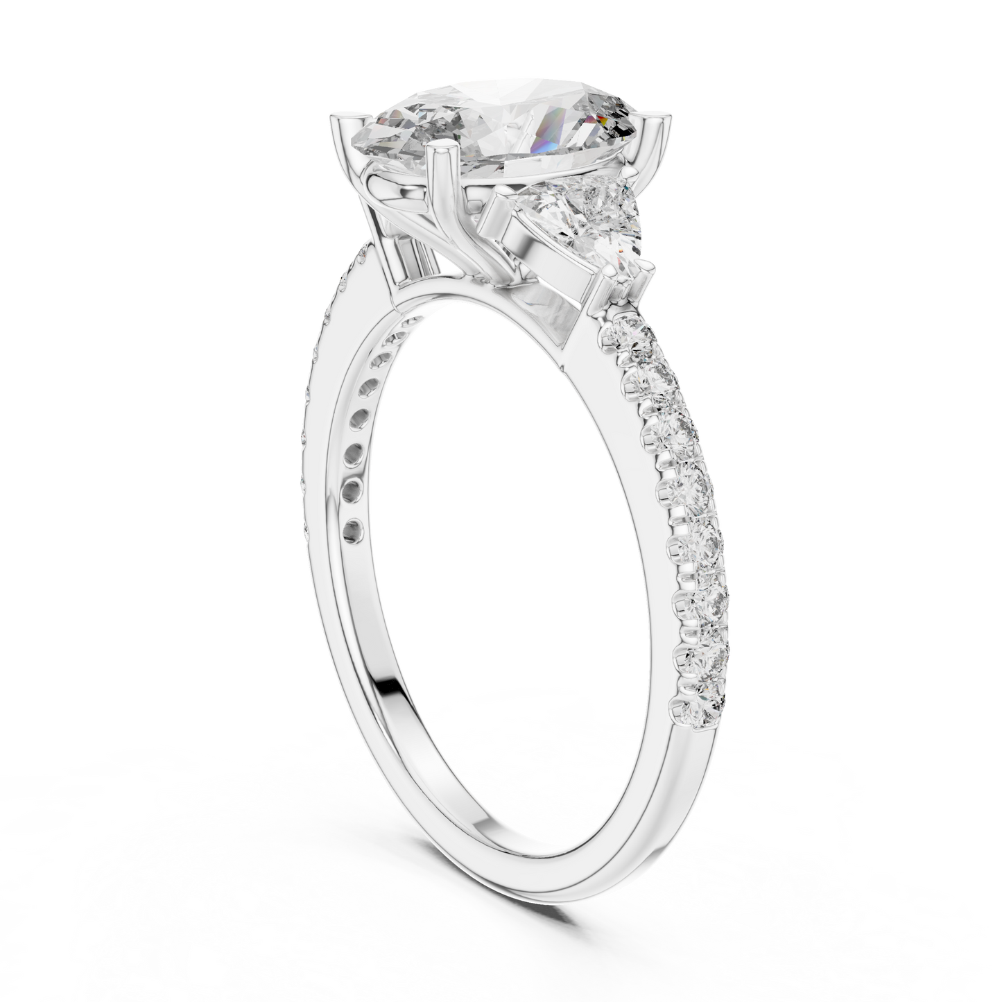 Mixed Shape Lab Grown Diamond Side Stone Ring
