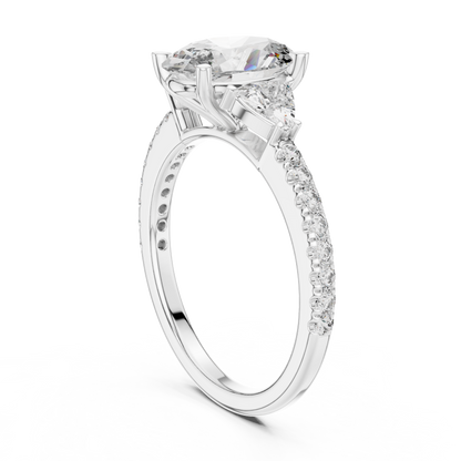 Mixed Shape Lab Grown Diamond Side Stone Ring