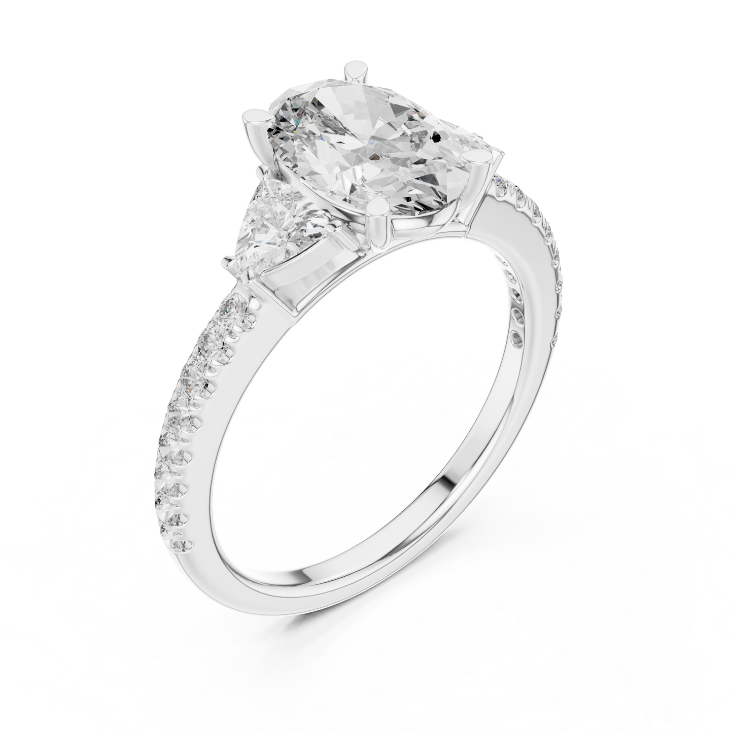 Mixed Shape Lab Grown Diamond Side Stone Ring