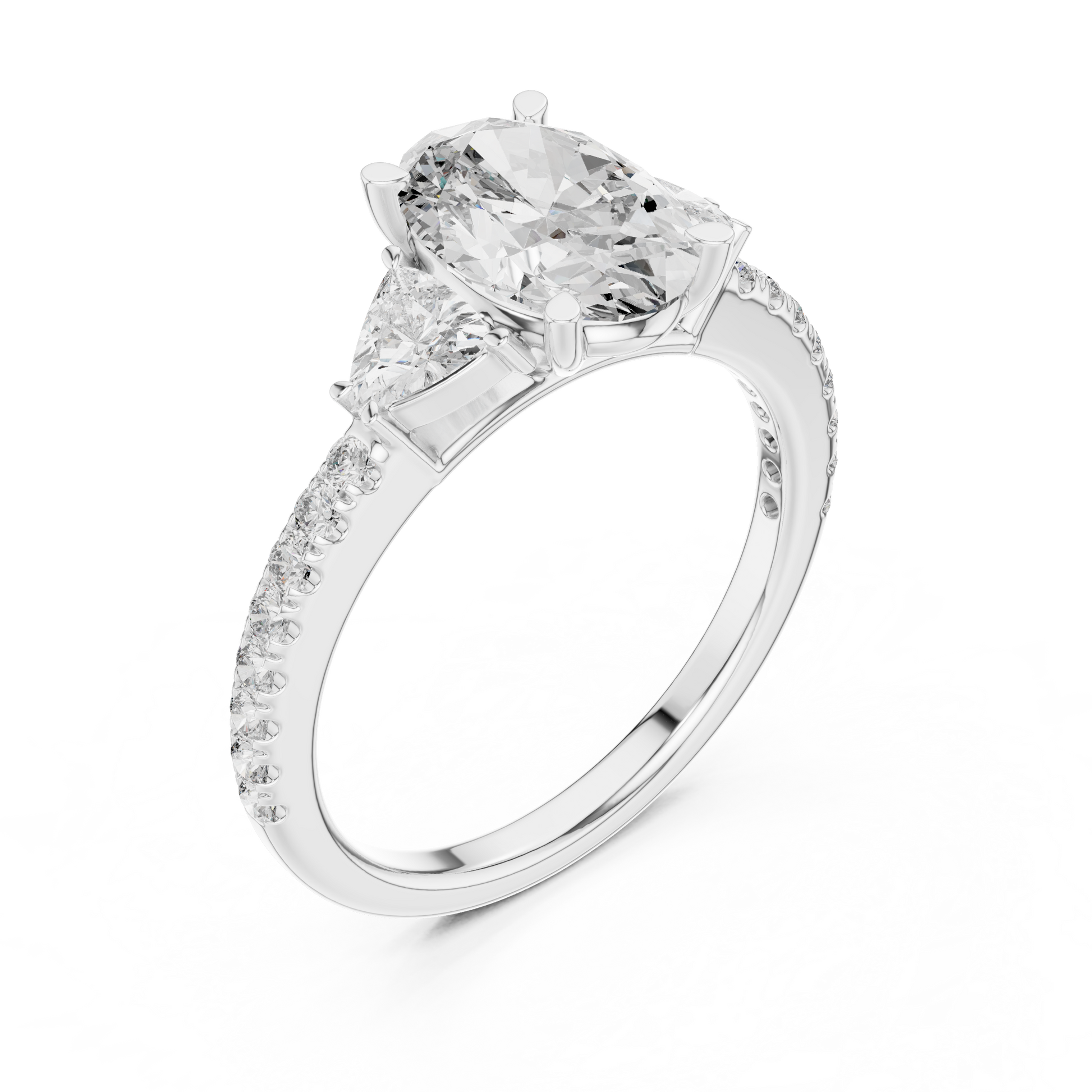 Mixed Shape Lab Grown Diamond Side Stone Ring