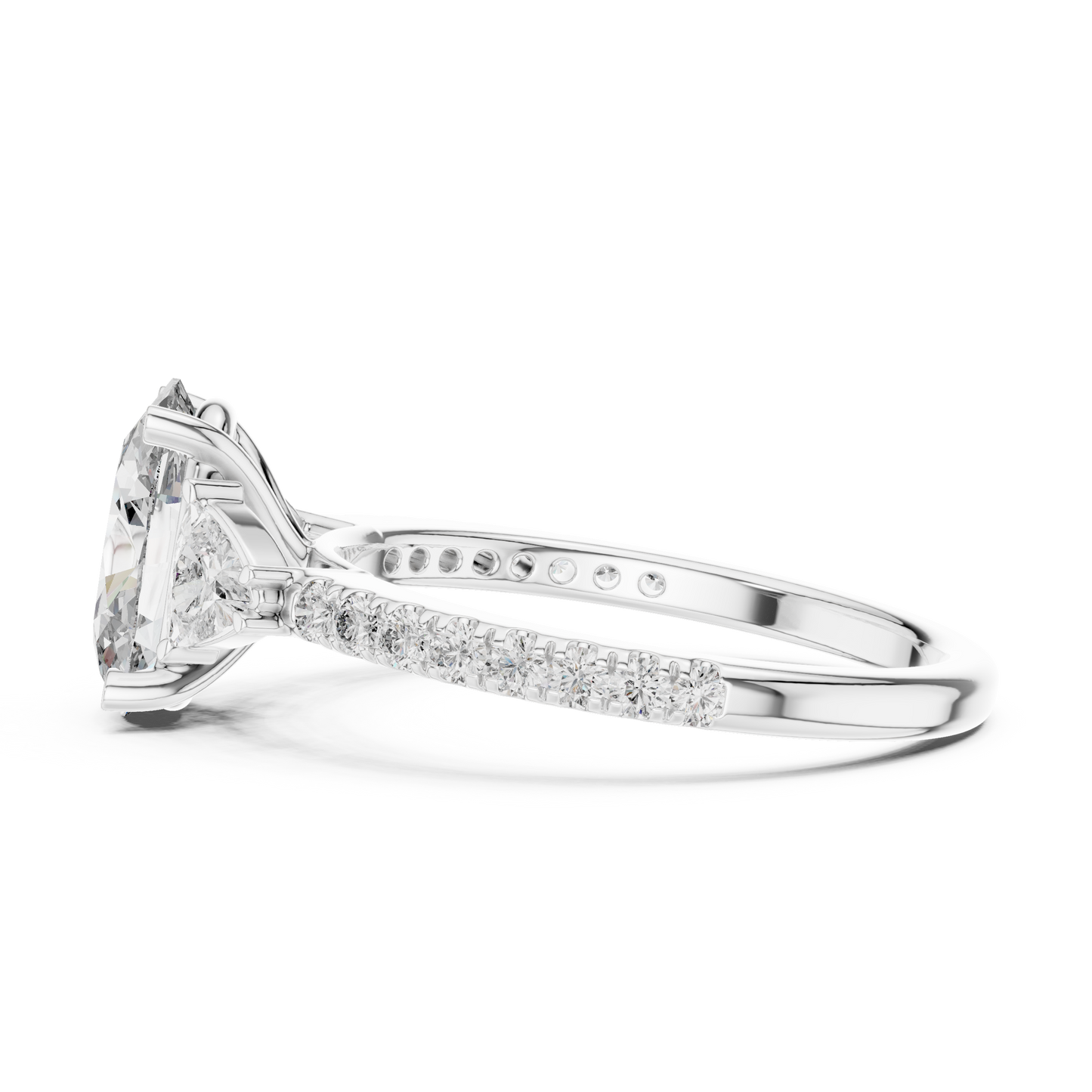 Mixed Shape Lab Grown Diamond Side Stone Ring