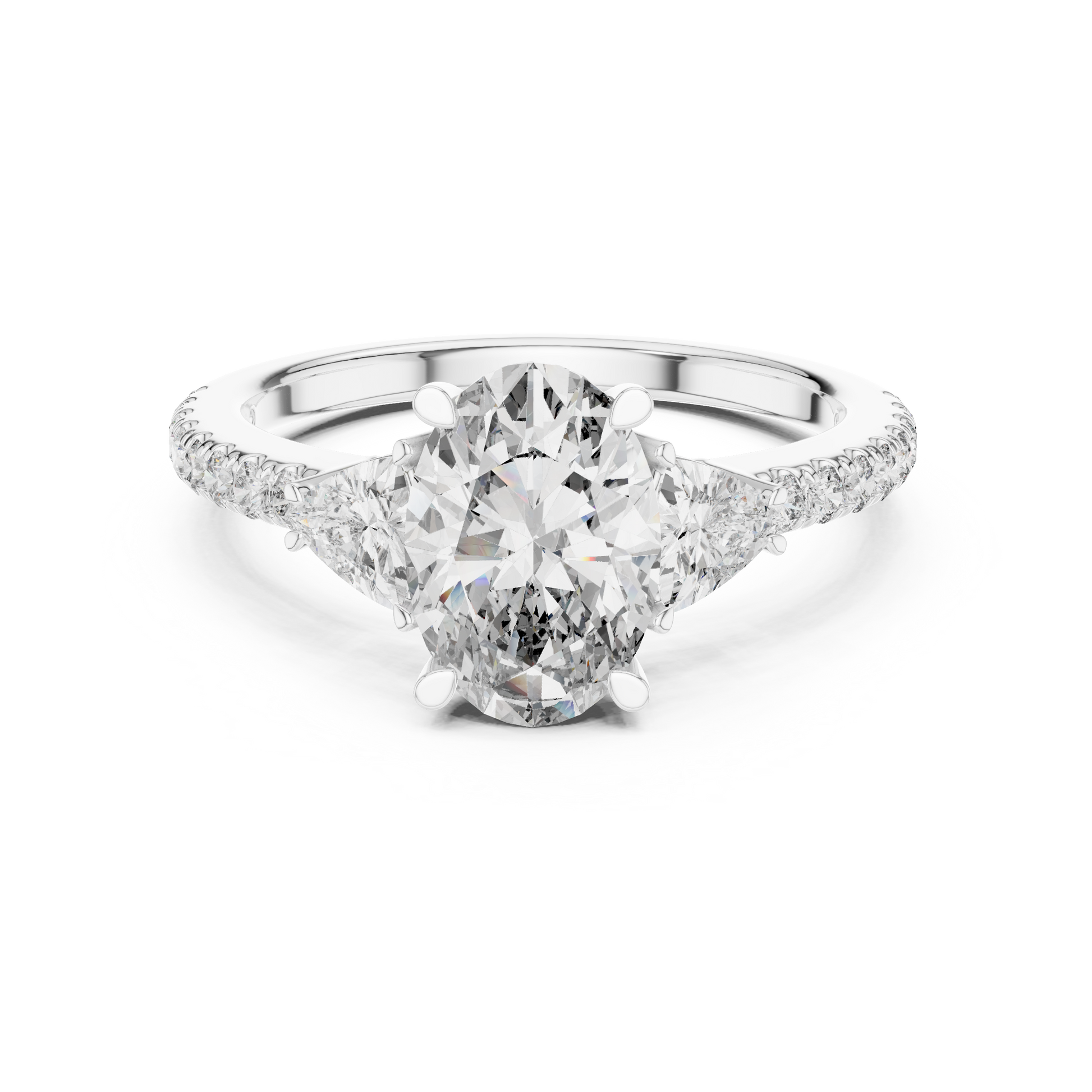 Mixed Shape Lab Grown Diamond Side Stone Ring
