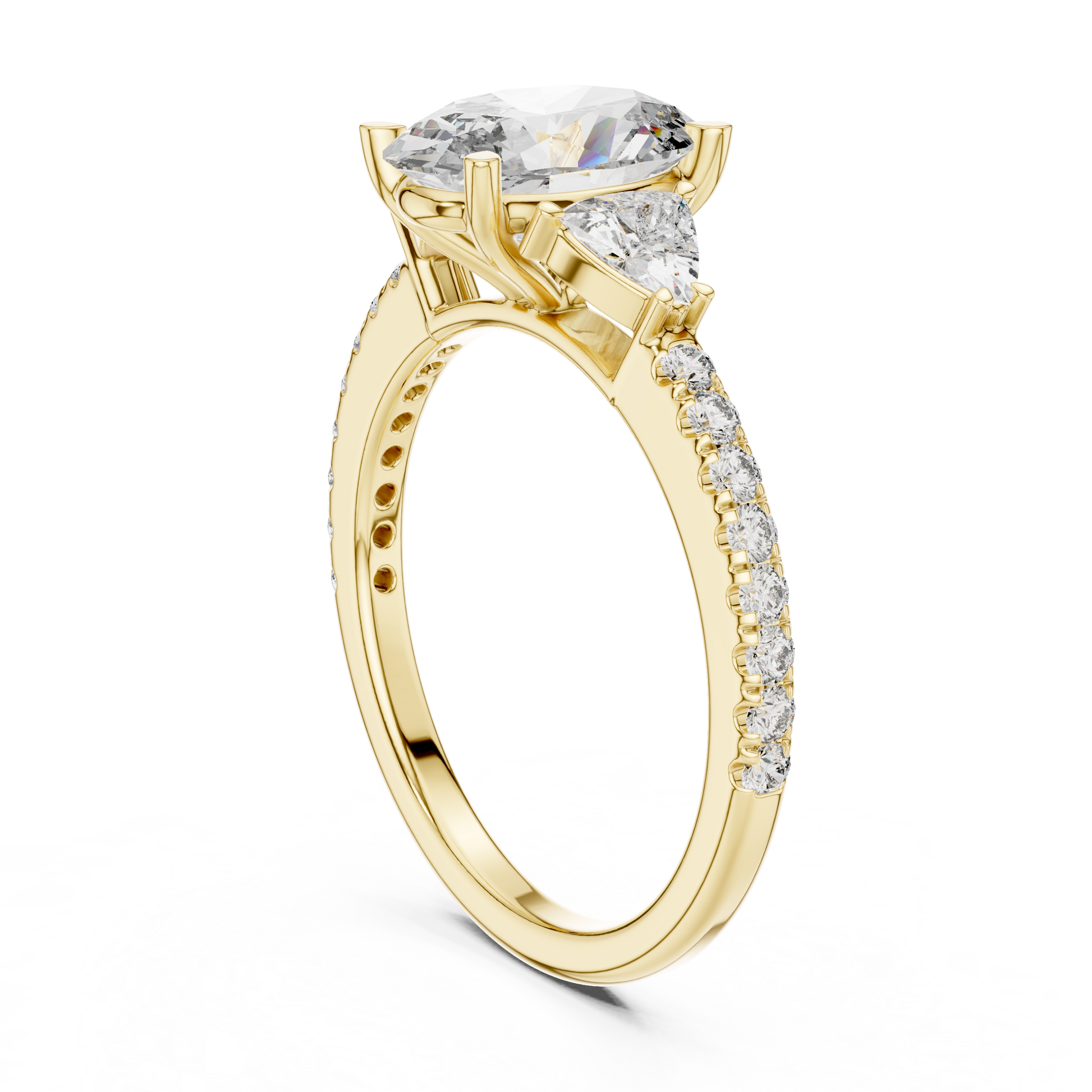 Mixed Shape Lab Grown Diamond Side Stone Ring