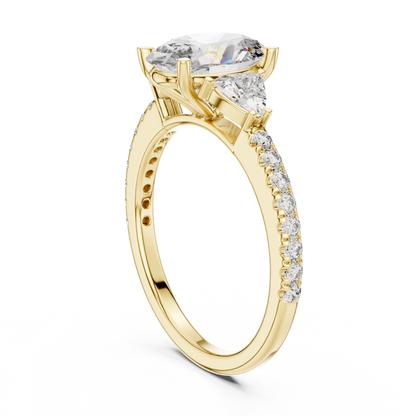 Mixed Shape Lab Grown Diamond Side Stone Ring