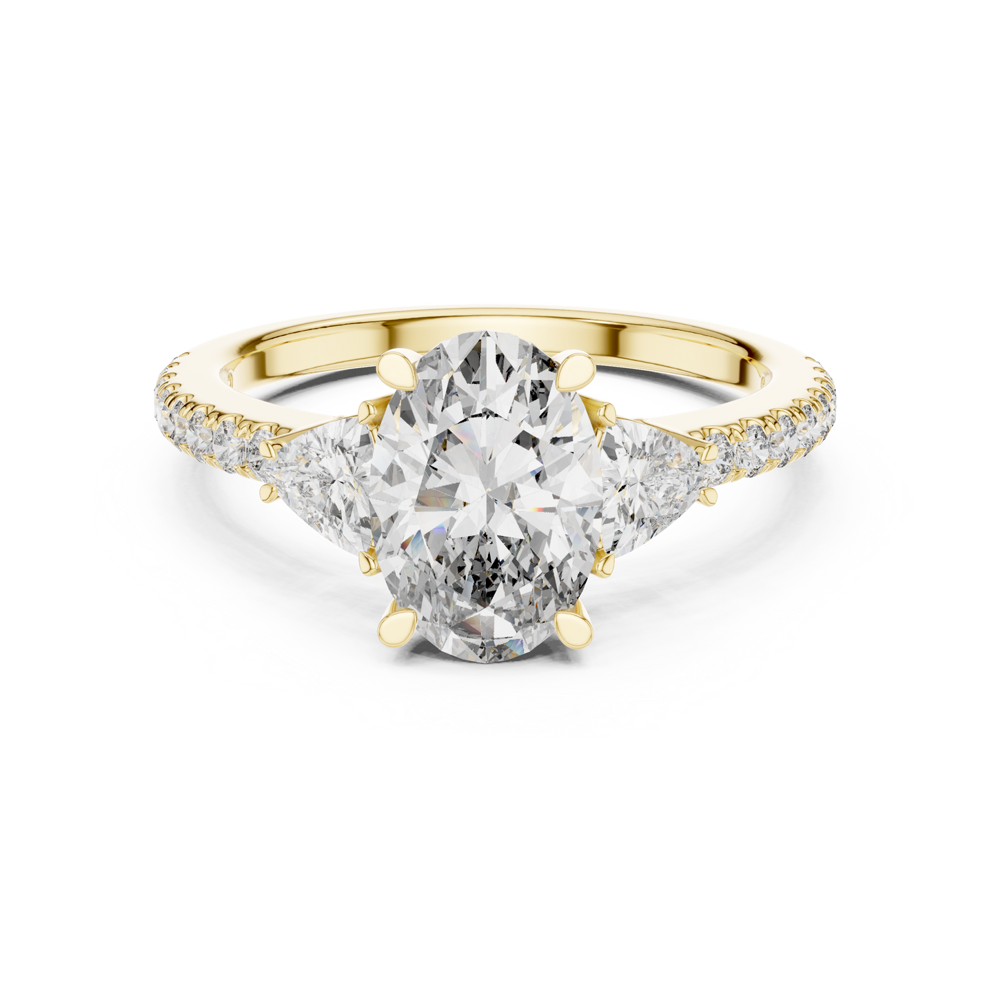 Mixed Shape Lab Grown Diamond Side Stone Ring