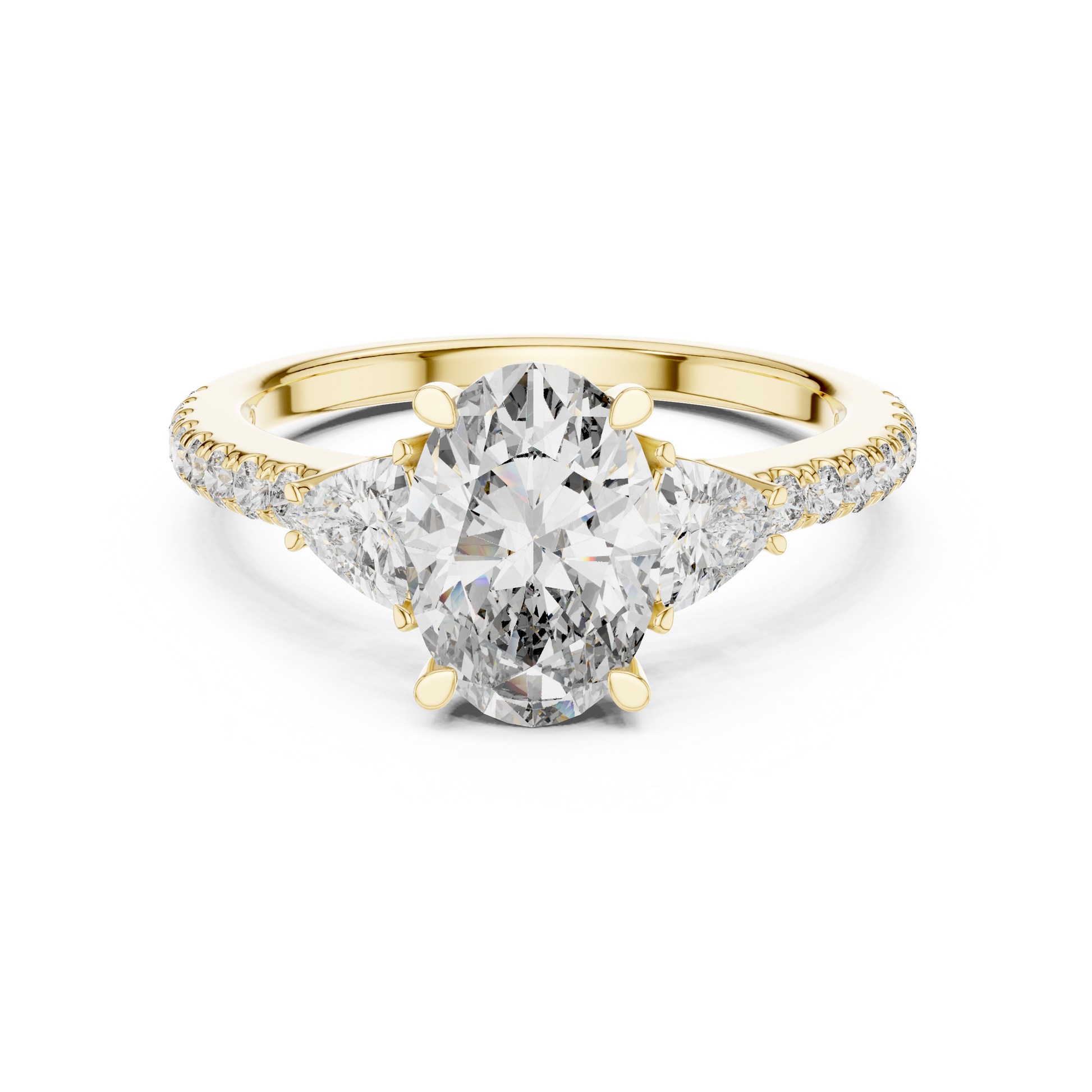 Mixed Shape Lab Grown Diamond Side Stone Ring