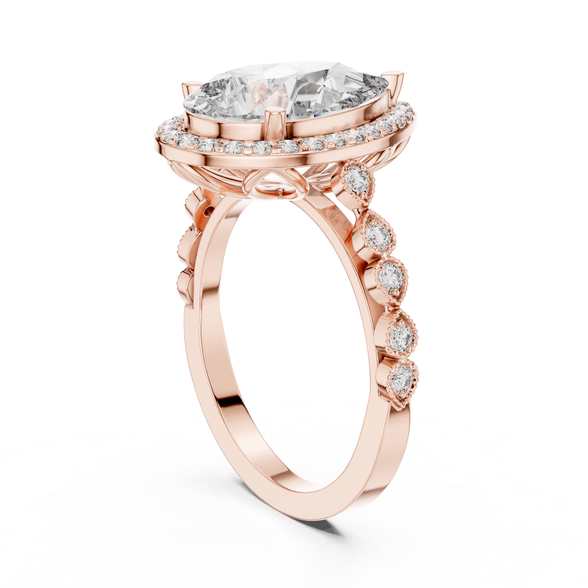 Mixed Shape Lab Grown Diamond Halo Ring