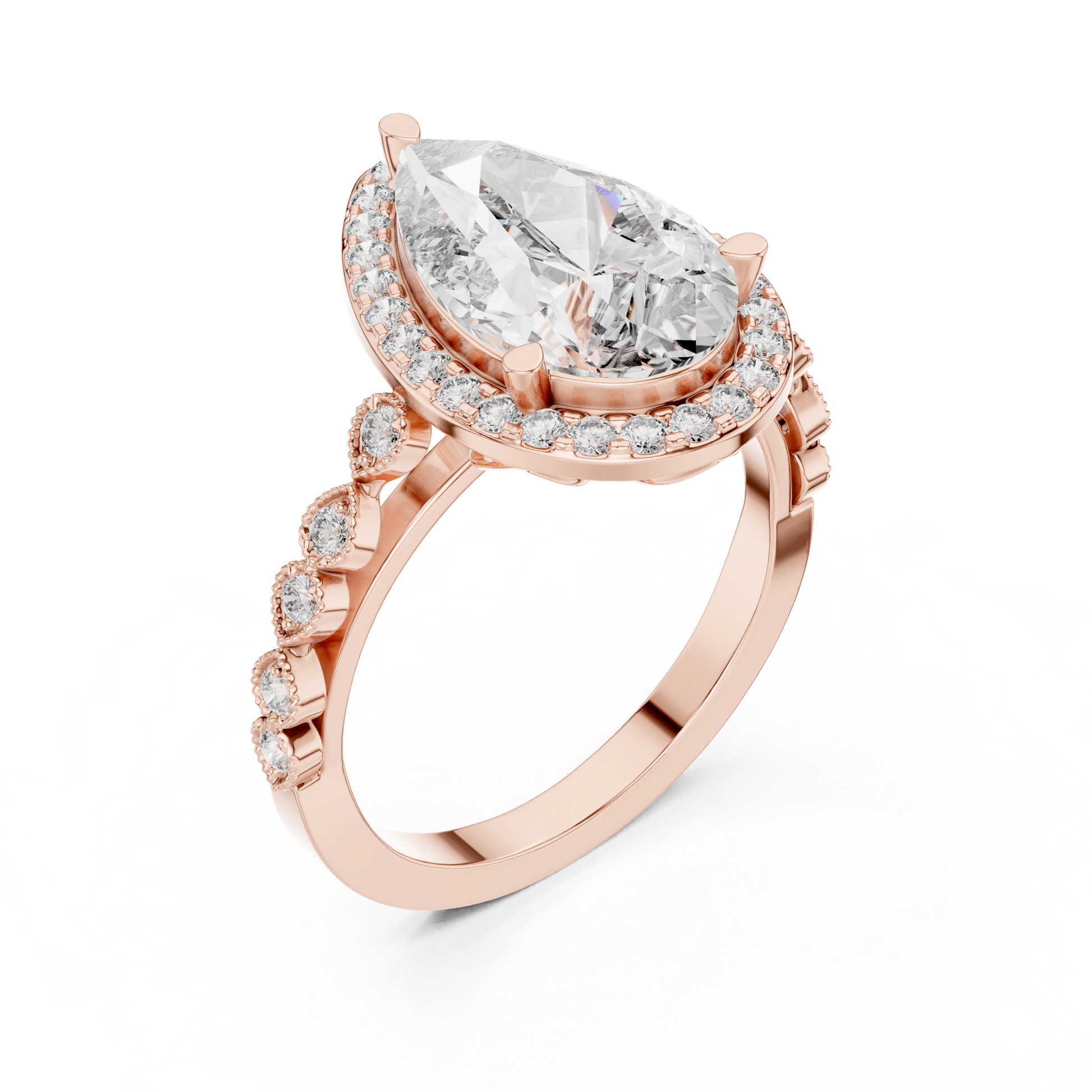 Mixed Shape Lab Grown Diamond Halo Ring