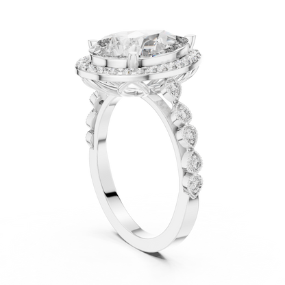 Mixed Shape Lab Grown Diamond Halo Ring