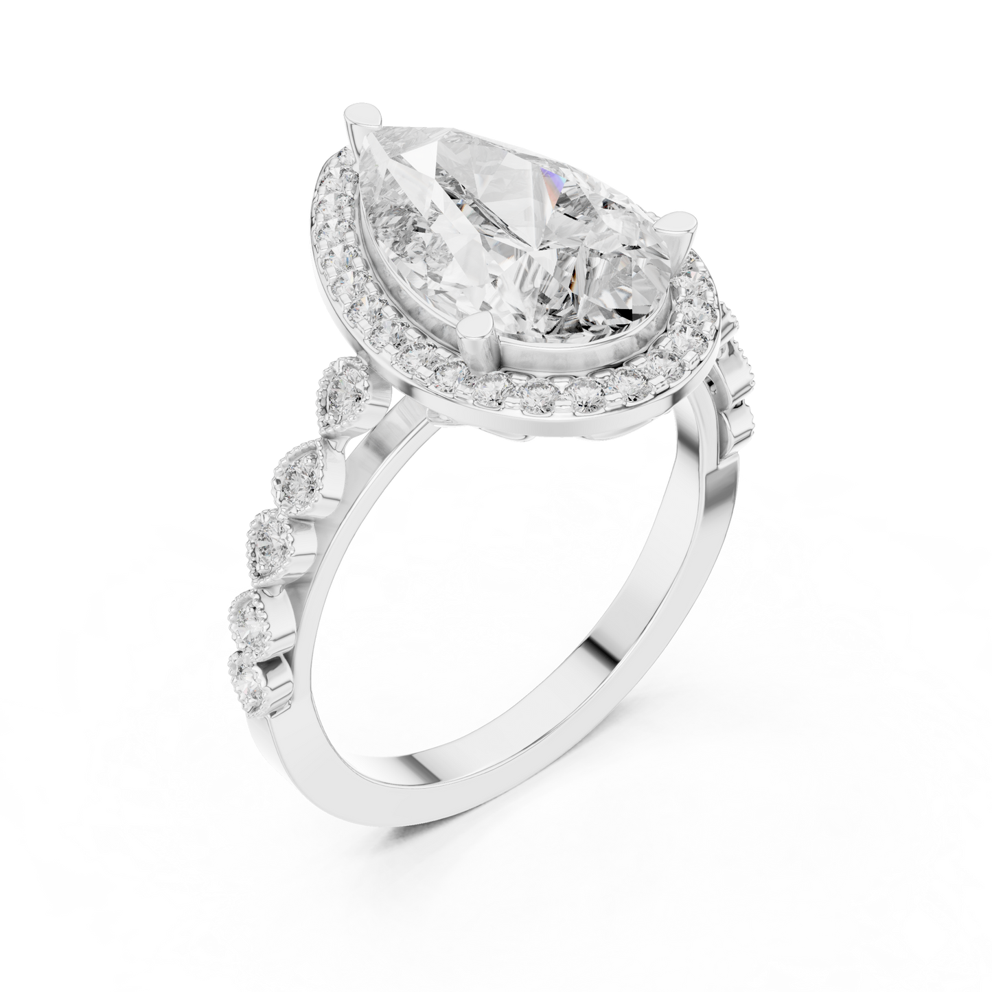 Mixed Shape Lab Grown Diamond Halo Ring