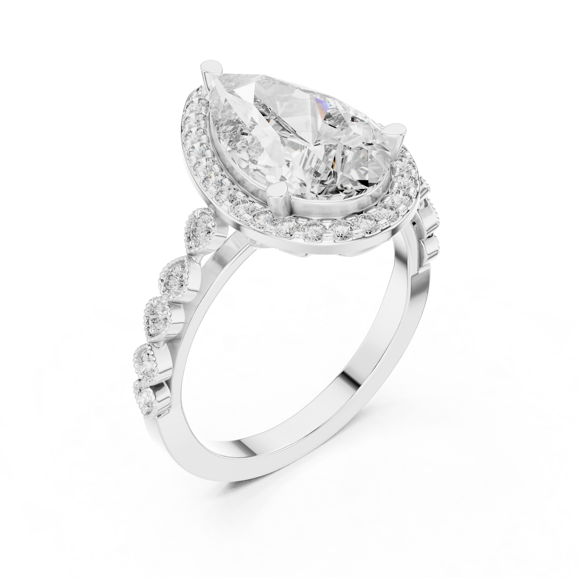 Mixed Shape Lab Grown Diamond Halo Ring