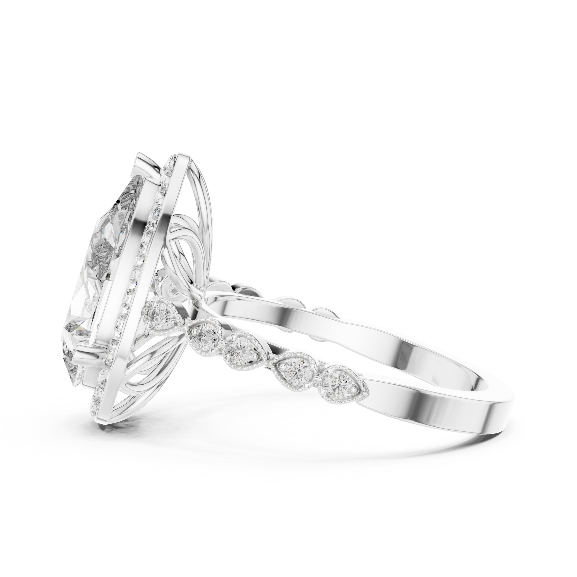 Mixed Shape Lab Grown Diamond Halo Ring