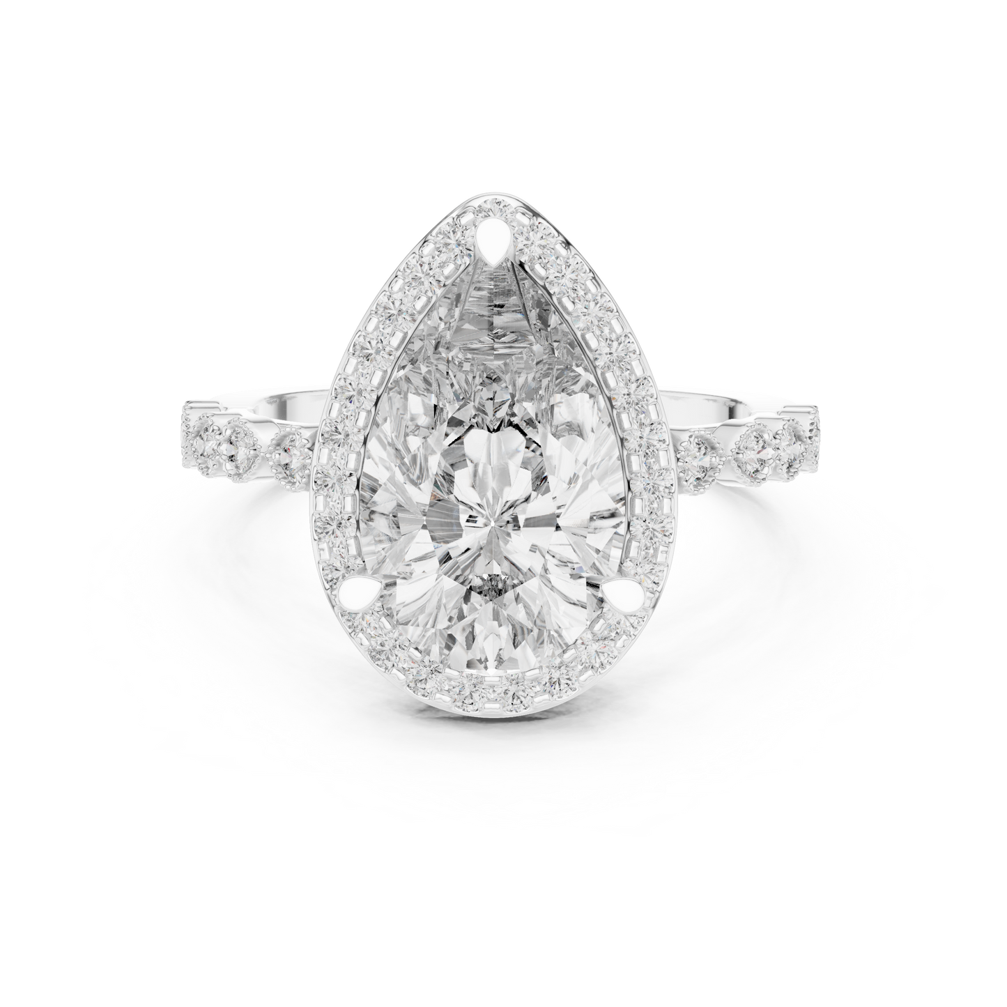Mixed Shape Lab Grown Diamond Halo Ring