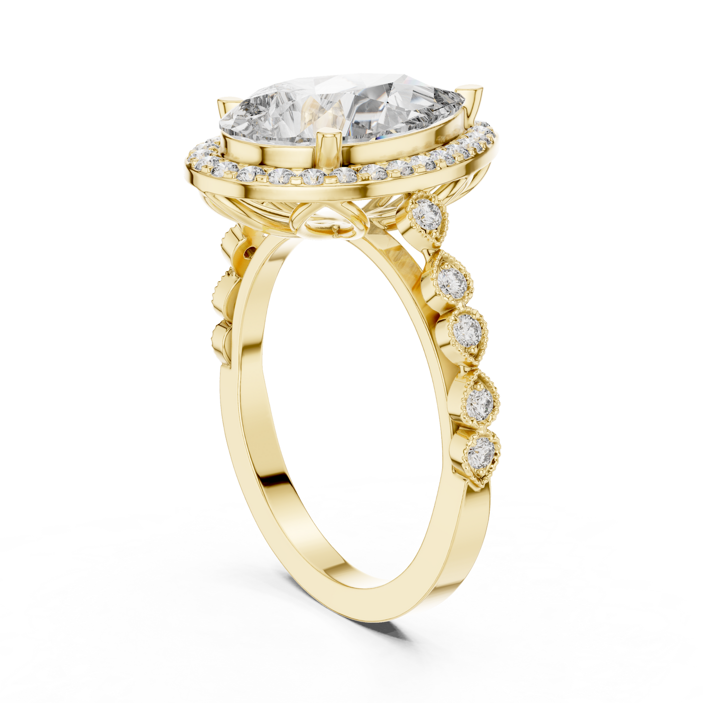 Mixed Shape Lab Grown Diamond Halo Ring
