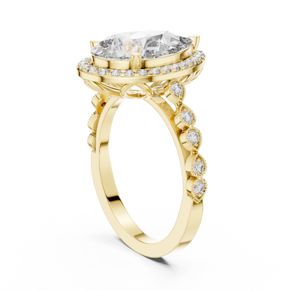 Mixed Shape Lab Grown Diamond Halo Ring
