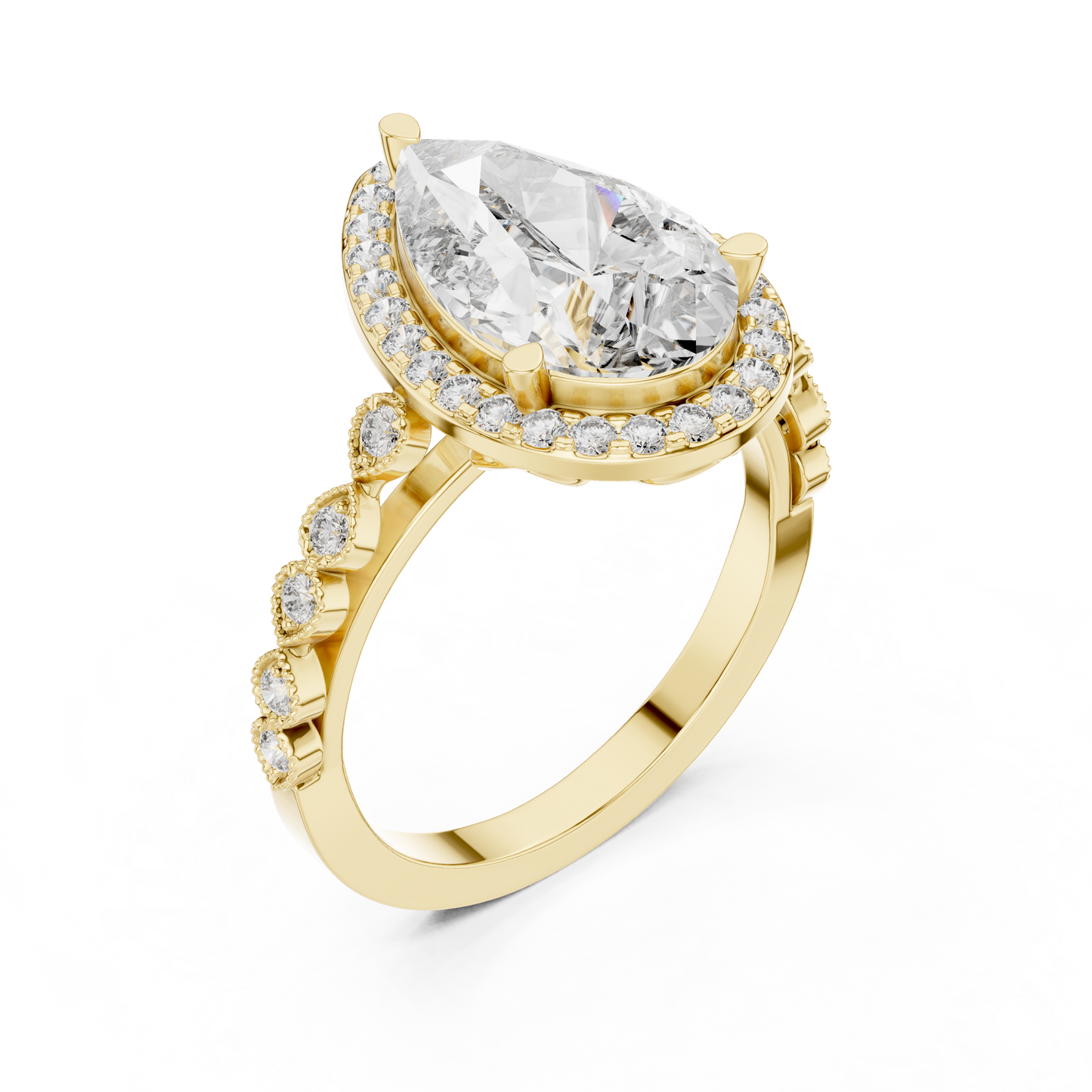 Mixed Shape Lab Grown Diamond Halo Ring