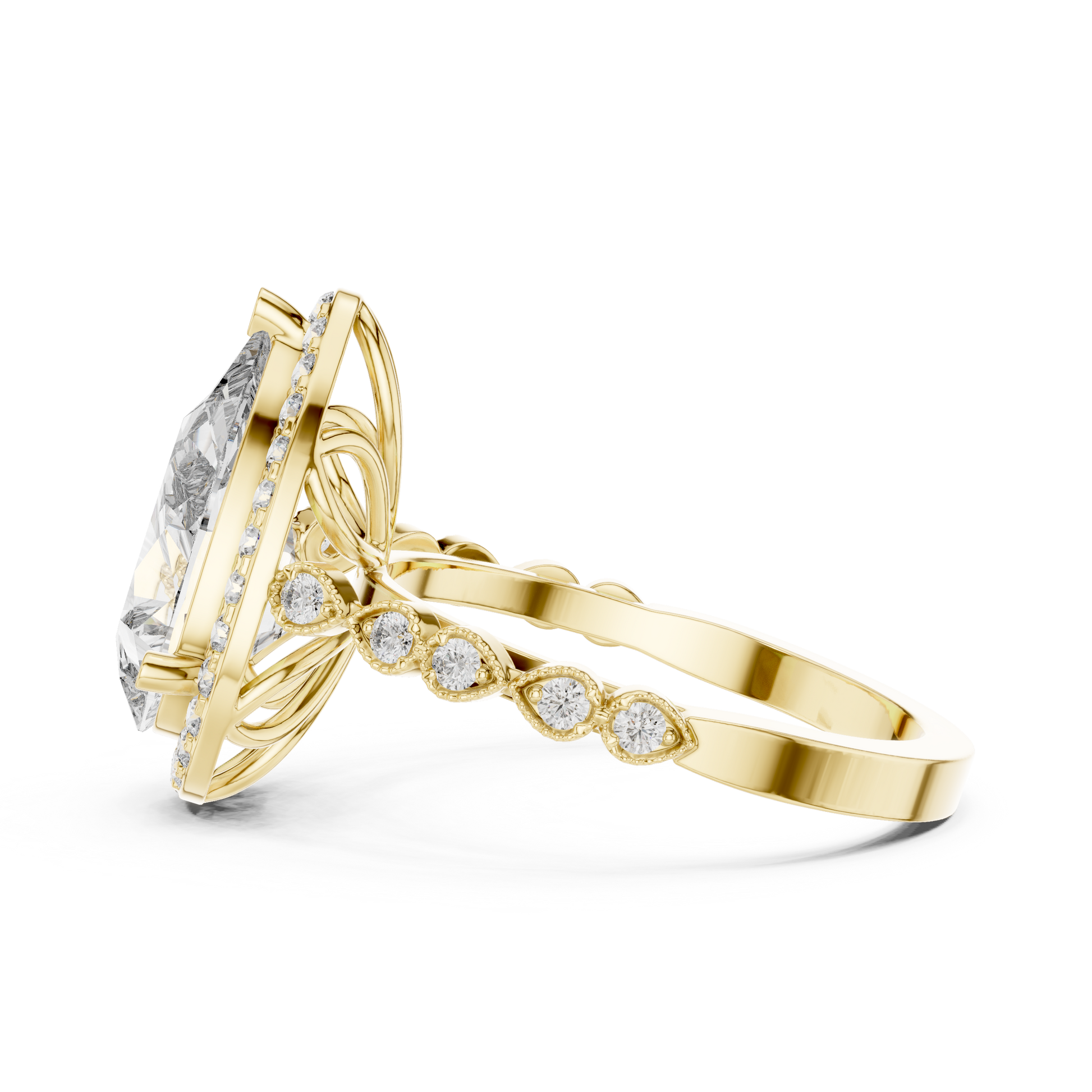 Mixed Shape Lab Grown Diamond Halo Ring