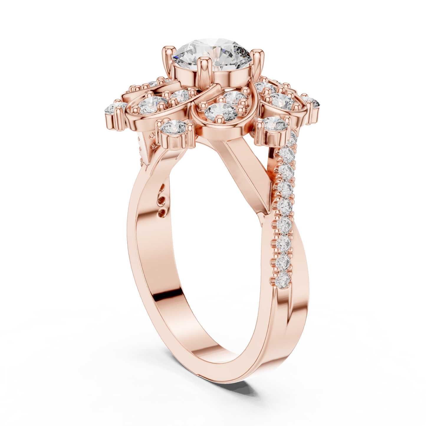 Round Halo Lab Grown Diamond Ring