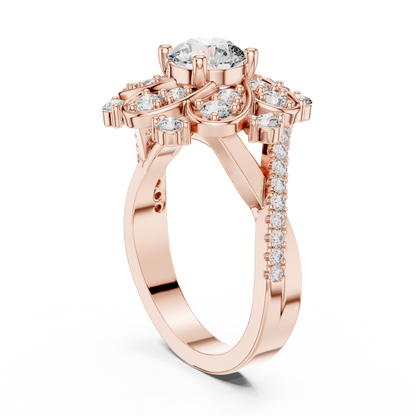 Round Halo Lab Grown Diamond Ring