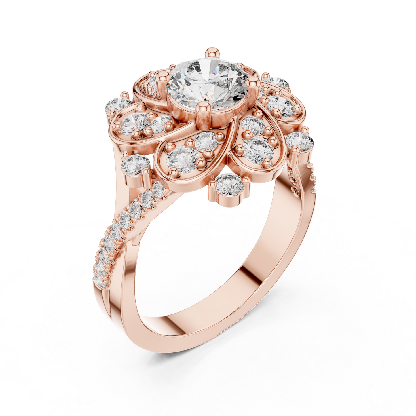 Round Halo Lab Grown Diamond Ring