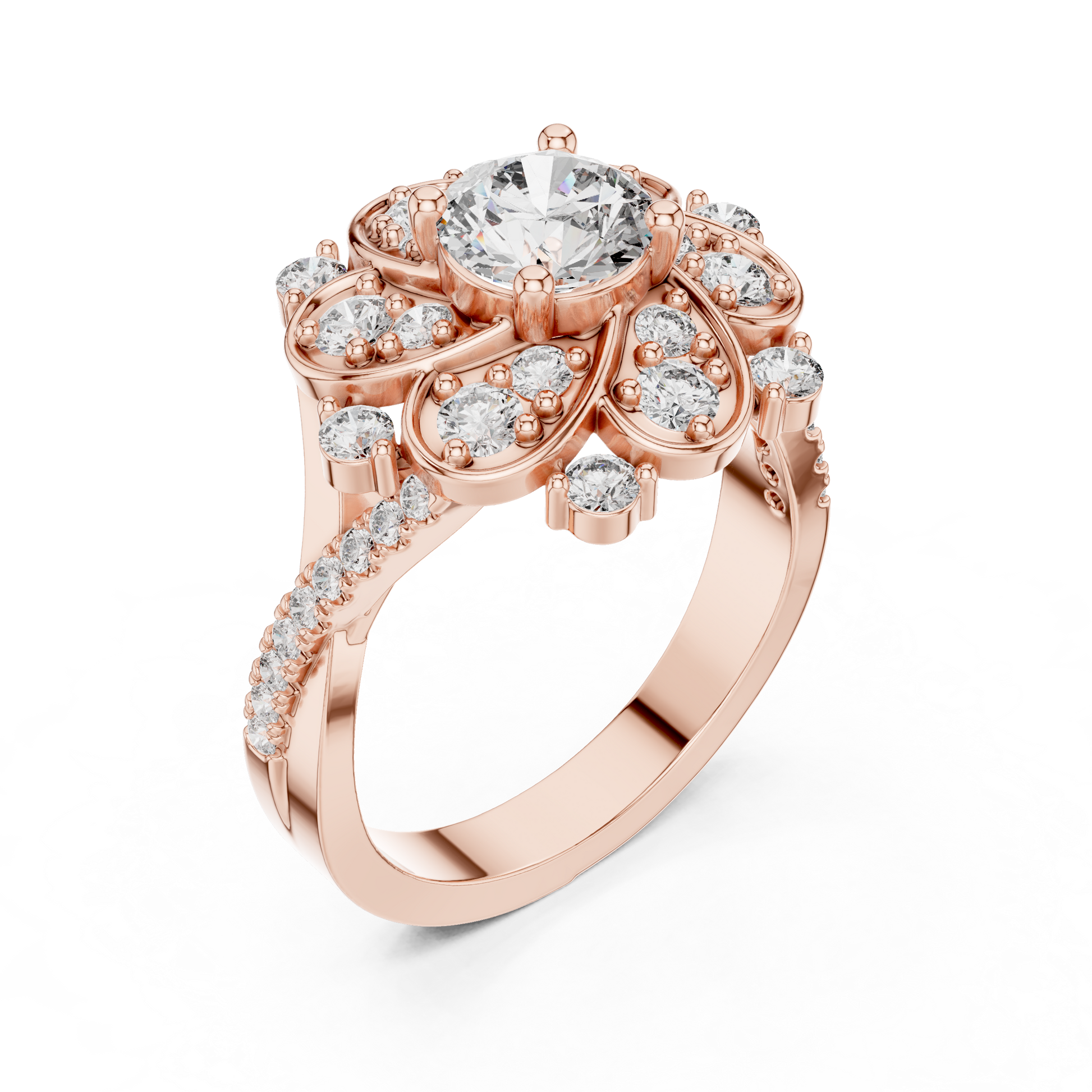 Round Halo Lab Grown Diamond Ring