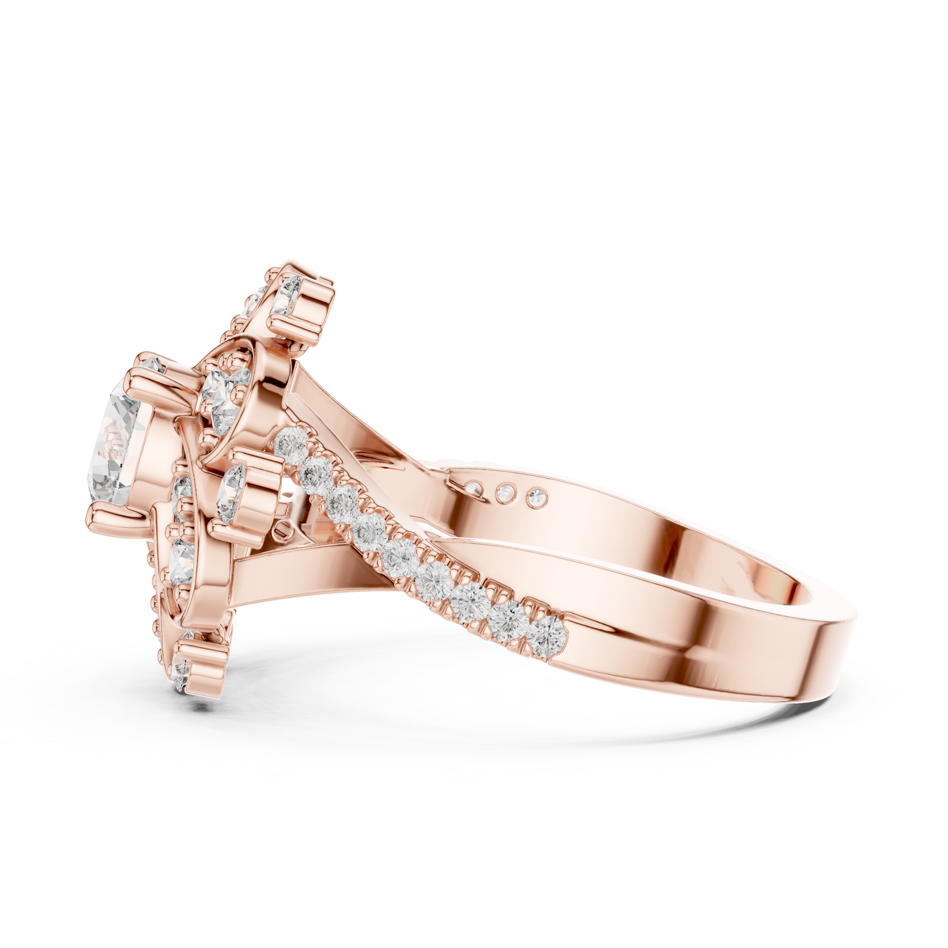 Round Halo Lab Grown Diamond Ring