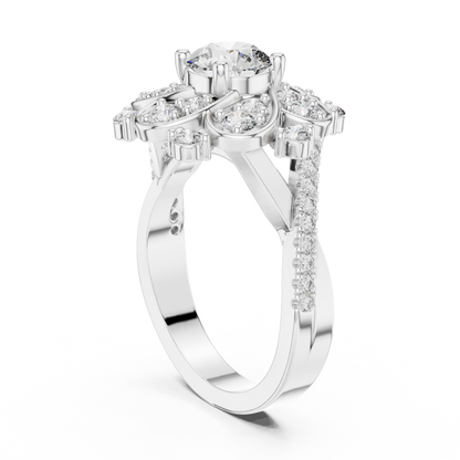 Round Halo Lab Grown Diamond Ring