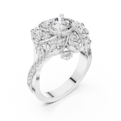 Round Halo Lab Grown Diamond Ring