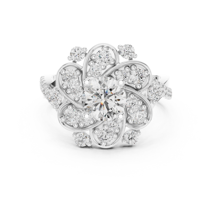 Round Halo Lab Grown Diamond Ring