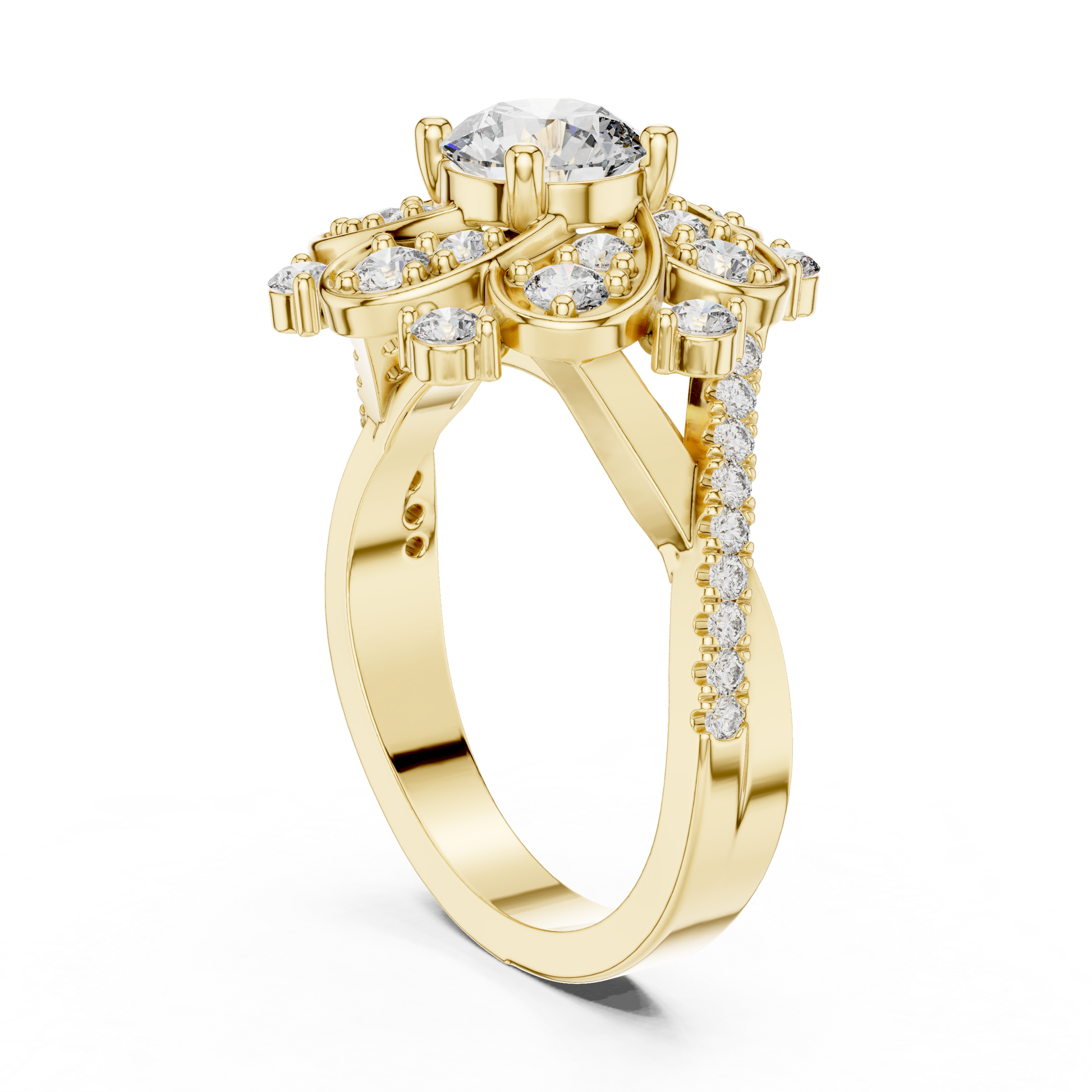 Round Halo Lab Grown Diamond Ring