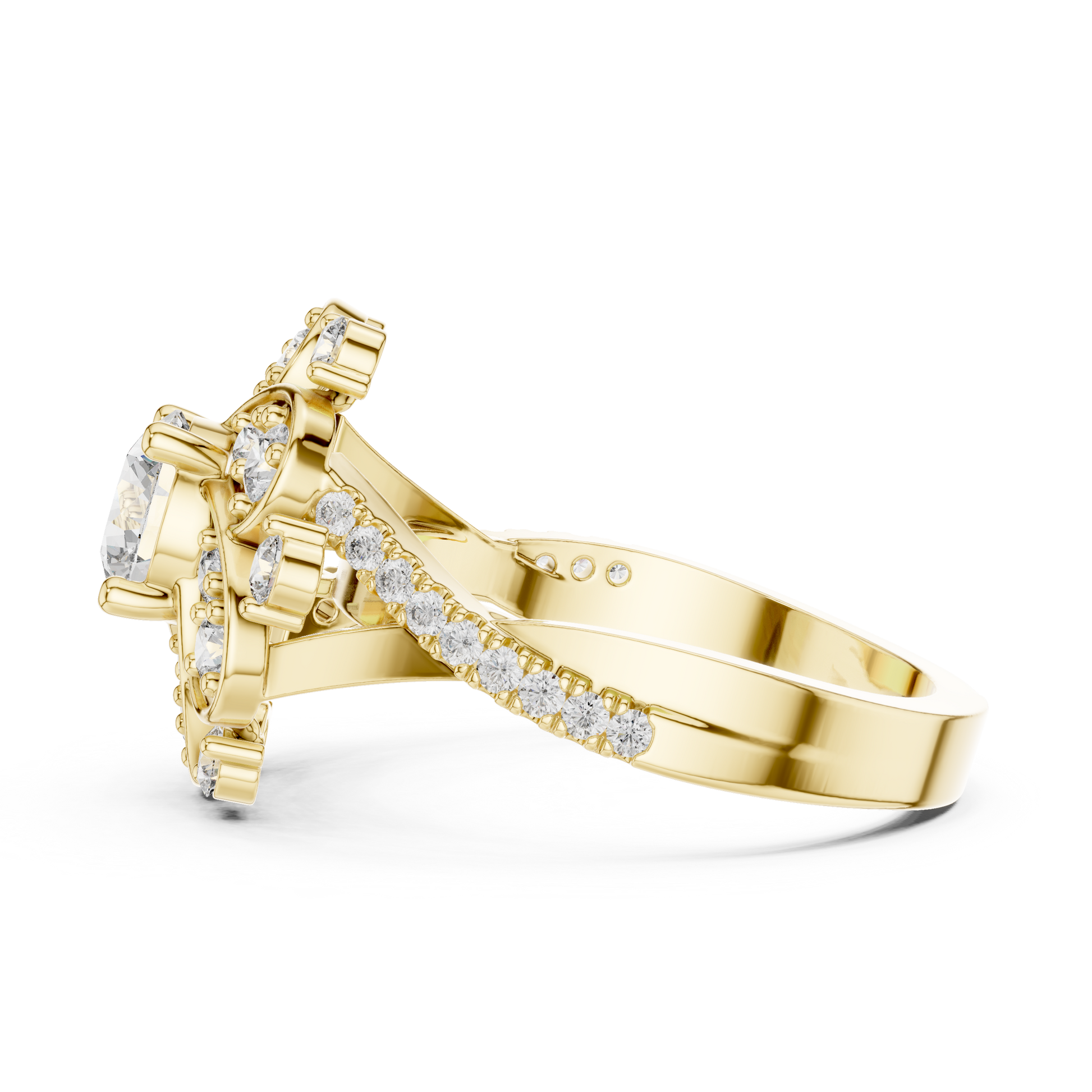 Round Halo Lab Grown Diamond Ring
